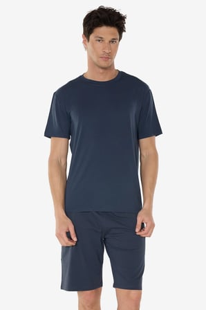 Erkek Füme Bisiklet Yaka Micro Modal Extra Yumuşak Şortlu Pijama Takımı 6031