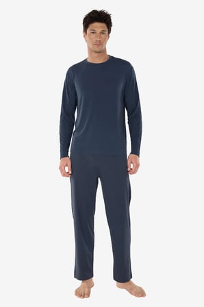Erkek Füme Bisiklet Yaka Micro Modal Extra Yumuşak Kışlık Pijama Takımı 6032