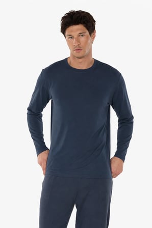 Erkek Füme Bisiklet Yaka Micro Modal Extra Yumuşak Kışlık Pijama Takımı 6032