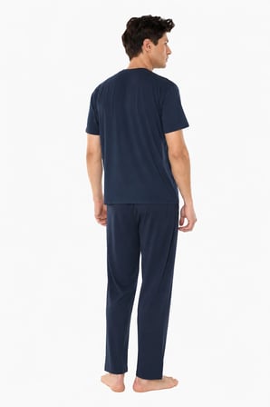 Erkek Füme Bisiklet Yaka Micro Modal Extra Yumuşak Kışlık Pijama Takımı 6032
