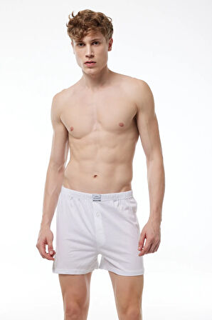 Erkek Beyaz 5 Li Geniş Kalıp Büyük Beden Boxer %100 Pamuk Battal Boy Mb2400 4xl/5xl/6xl/7xl