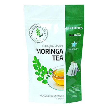 Black Natural Moringalı Organik Bardak Poşet Bitki Çayı 20'li 