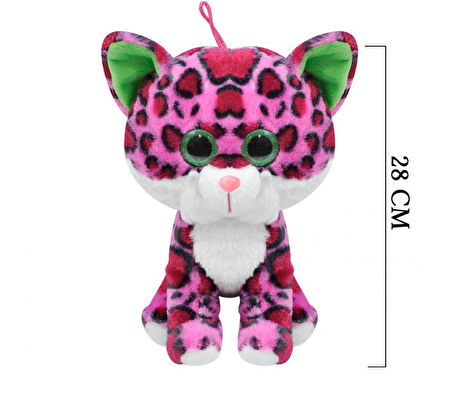 Selay Toys Peluş Leopar Kedi Oyuncak 28 cm Pembe 1014