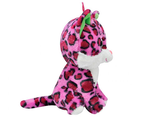 Selay Toys Peluş Leopar Kedi Oyuncak 28 cm Pembe 1014