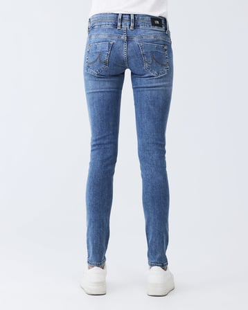 Julıta X Dar Paça Düşük Bel Mid Indigo Jean Pantolon