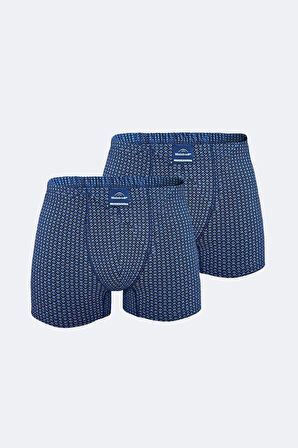 Erkek Desenli 2 li Pamuk Elastan Boxer 074