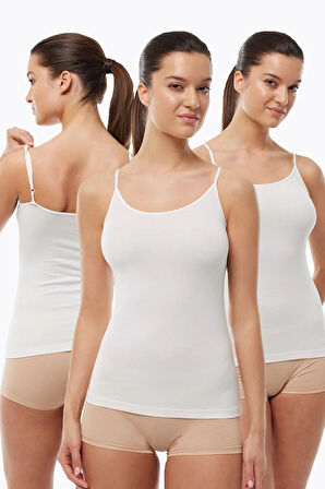 Malabadi 140  3'Lü Paket Kadın Modal İp Askılı Atlet