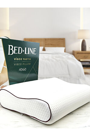 Bedline Visco Çift Boyun Destekli Double Comfort Yastık 38*54*12*13 cm