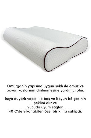 Visco Çift Boyun Destekli Double Comfort Yastık 38*54*12*13 cm 2 adet