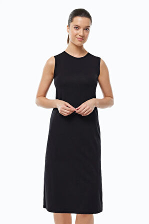 Kadın Beyaz Ten Rengi 2 li Set Uzun Kolsuz Elbise Astarı Modal Kombinezon 2M1049