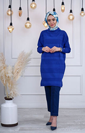 MissWhence Triko Tunik miss222 Saks Mavi