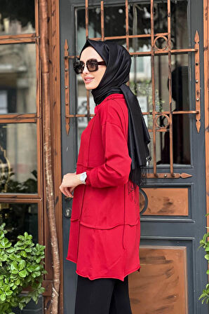 MissWhence Triko Tunik 36016 Kırmızı