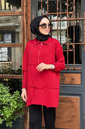 MissWhence Triko Tunik 36016 Kırmızı