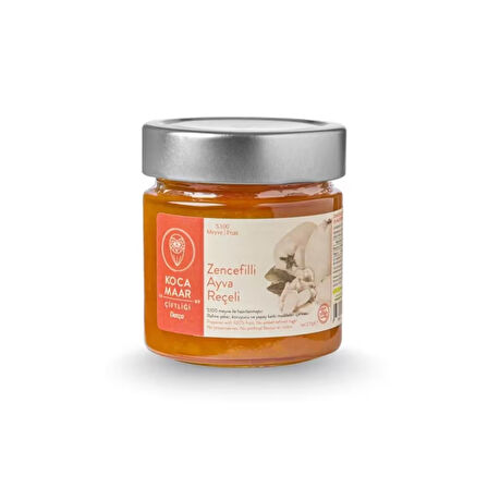 Kocamaar Çiftliği Zencefilli Ayva Reçeli (Rafine Şeker İlavesiz) 275 gr