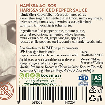 Harissa Acı Sos 220 gr