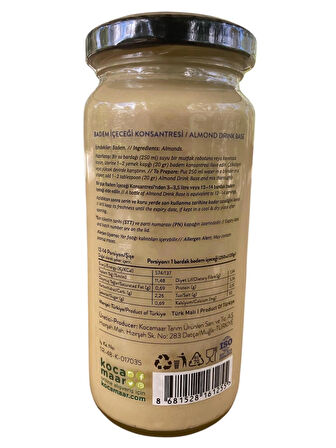 KOCAMAAR Badem Konsantresi İçeceği (%100 Badem) 240gr