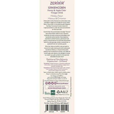 Zerixir Sirkencubin Hibiskus Tarçın 250 ml