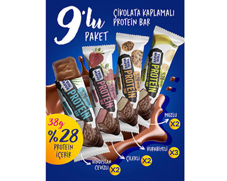 Trio Move Çikolata Kaplamalı Protein Bar 9'Lu Tanışma Paketi 38 Gr X 9 Adet Protein Bar40007-44rnkyk
