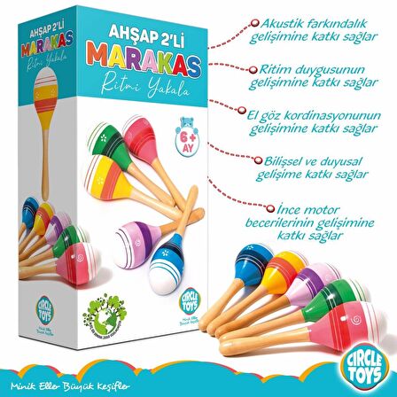 Circle Toys Ahşap 2'li Marakas