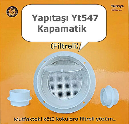Yapıtaşı Yt547 Kapamatik Aspiratör Davlumbaz Baca Baglantı Klapesi Çekvalfli Filtreli