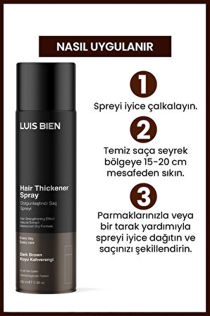 Saç Dolgunlaştırıcı Sprey - Koyu Kahverengi