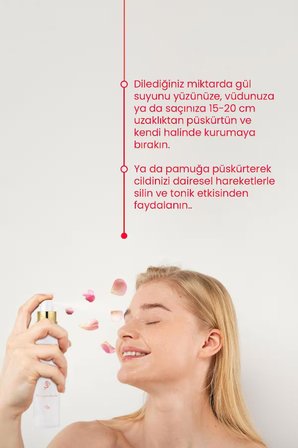 Bade Natural Gül Suyu Gözenek Sıkılaştırıcı Aydınlatıcı ve Arındırıcı Tonik %100 Doğal ve Saf 100 ml