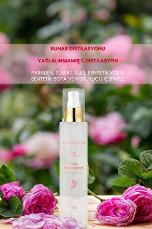 Bade Natural Gül Suyu Gözenek Sıkılaştırıcı Aydınlatıcı ve Arındırıcı Tonik %100 Doğal ve Saf 100 ml