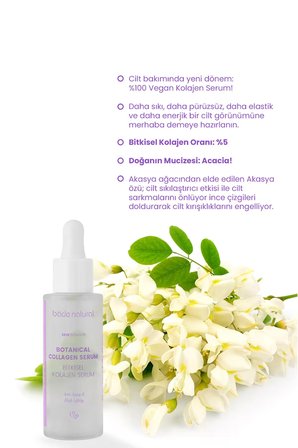Bade Natural  Yaşlanma Karşıtı Acacia Özlü Kolajen 30 Yaş + Gece-Gündüz Yüz ve Boyun Serumu 30 ml 