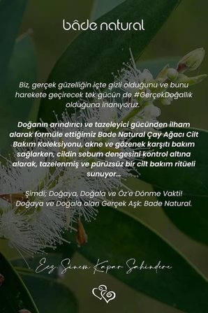 Bade Natural Çay Ağacı Akne Karşıtı ve Gözenek Sıkılaştırıcı Arındırıcı Tonik 100 ml