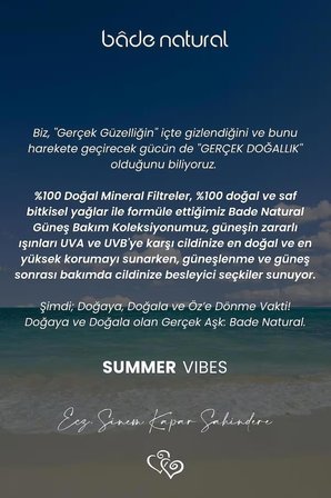 Bade Natural %100 Mineral Filtreli 50 Spf Besleyici Güneş Koruyucu Stick