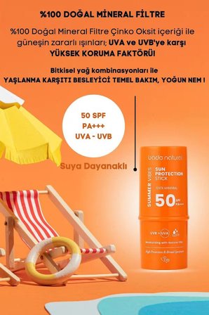 Bade Natural %100 Mineral Filtreli 50 Spf Besleyici Güneş Koruyucu Stick