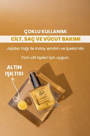 Bade Natural Nemlendirici Işıltılı Gold Çok Amaçlı Vücut Yağı 50 ml