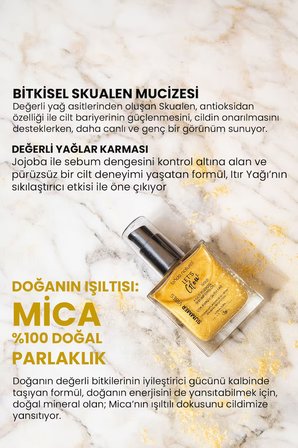 Bade Natural Nemlendirici Işıltılı Gold Çok Amaçlı Vücut Yağı 50 ml