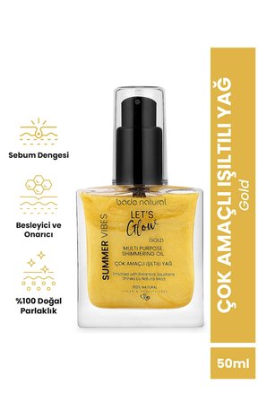 Bade Natural Nemlendirici Işıltılı Gold Çok Amaçlı Vücut Yağı 50 ml