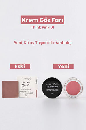 Bade Natural Krem Göz Farı Think Pink 01 %100 Doğal