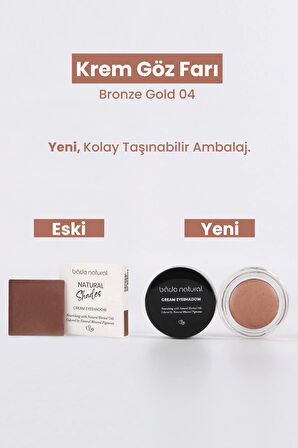 Bade Natural Krem Göz Farı Bronze Gold 04 %100 Doğal