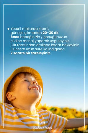 Bade Natural %100 Doğal ve Mineral Filtreli 50+ SPF Yüksek Korumalı Çocuk Güneş Koruyucu Stick