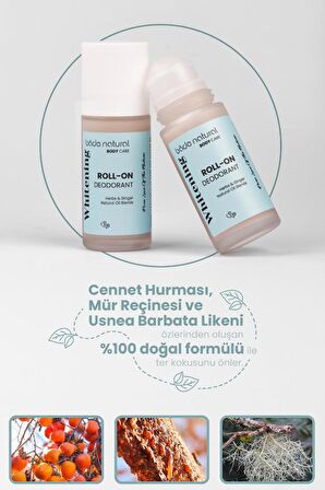 Bade Natural Doğal Roll On Beyazlatıcı Ter Kokusu Önleyici Koltuk Altı Deodorant %100 Doğal ve Vegan 50 ml