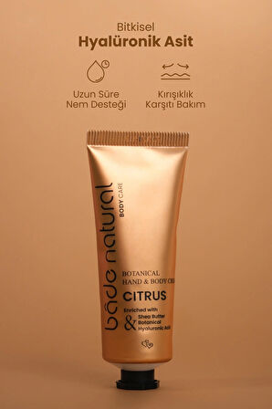 Bade Natural Citrus Bitkisel El ve Vücut Kremi %100 Doğal ve Vegan 75ml 