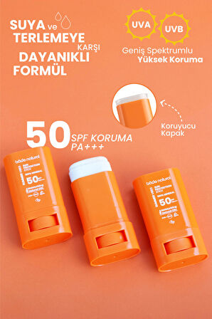 Bade Natural 50 SPF %100 Mineral Filtreli ve Doğal Yüksek Korumalı Güneş Stick 16 g