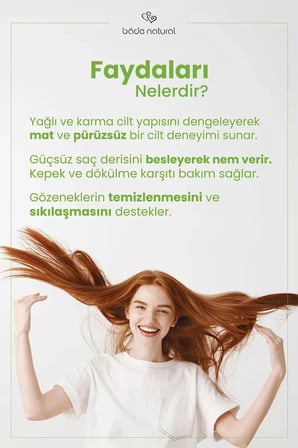 Bade Natural Biberiye Suyu Güçlendirici Saç Toniği Refill Paket 200 ml %100 Doğal ve Saf