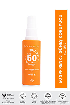 Bade Natural 50 SPF Renkli Güneş Koruyucu Süt 30 ml