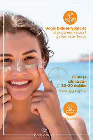 Bade Natural 50 SPF Renkli Güneş Koruyucu Süt 30 ml