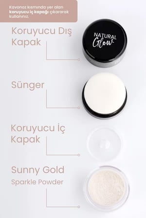 Bade Natural Sparkle Powder Sunny Gold Toz Işıltılı Aydınlatıcı %100 Doğal