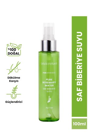 Bade Natural Biberiye Suyu Dökülme Karşıtı ve Saç Uzamasını Destekleyici Saç Toniği Plastik Şişe  %100 Doğal ve Saf 100 ml