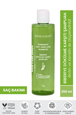 Bade Natural Biberiye, Biotin, Keratin ve Kolajen Complex Saç Dökülmesi Karşıtı Bakım Şampuanı 250 ml