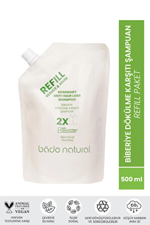 Biberiye Saç Dökülmesi Karşıtı Bakım Şampuan Refill Paket 500 ml