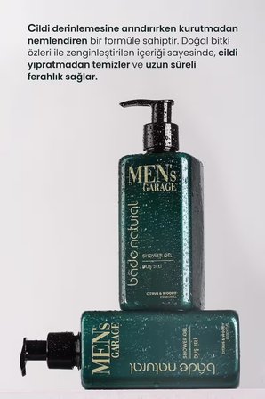 Bade Natural Men's Garage Duş Jeli Arındırıcı ve Canlandırıcı 300 ml
