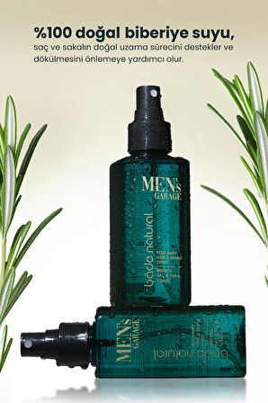 Bade Natural Men's Garage Biberiye Saç ve Sakal Toniği Besleyici ve Nemlendirici 150 ml