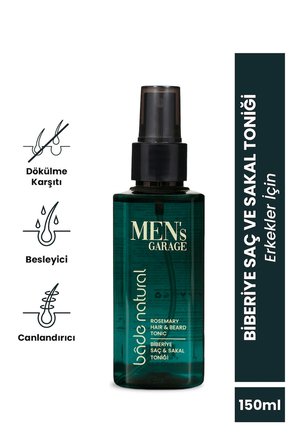 Bade Natural Men's Garage Biberiye Saç ve Sakal Toniği Besleyici ve Nemlendirici 150 ml
